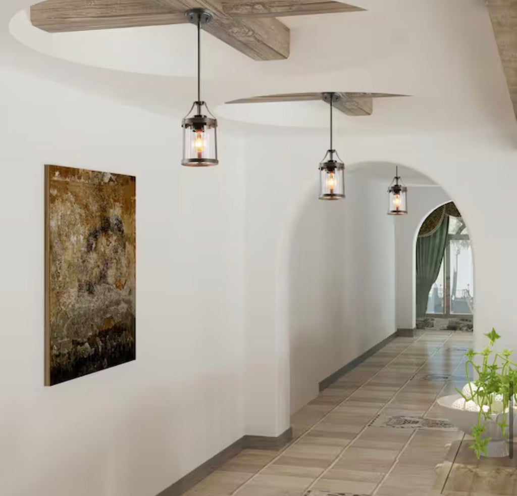 Modern Wood Accent Pendant light set of (2)