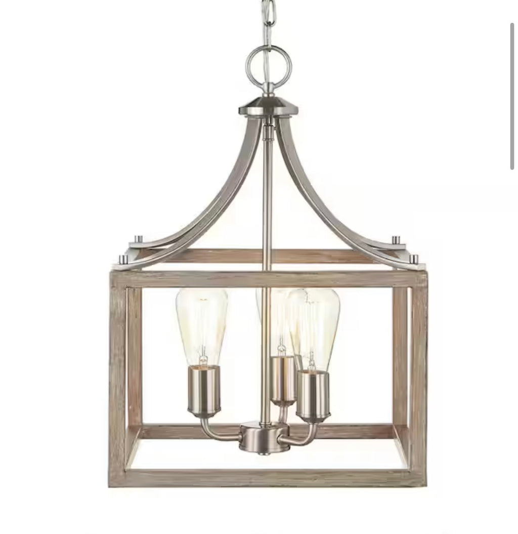 Brushed Nickel Farmhouse Square Chandelier