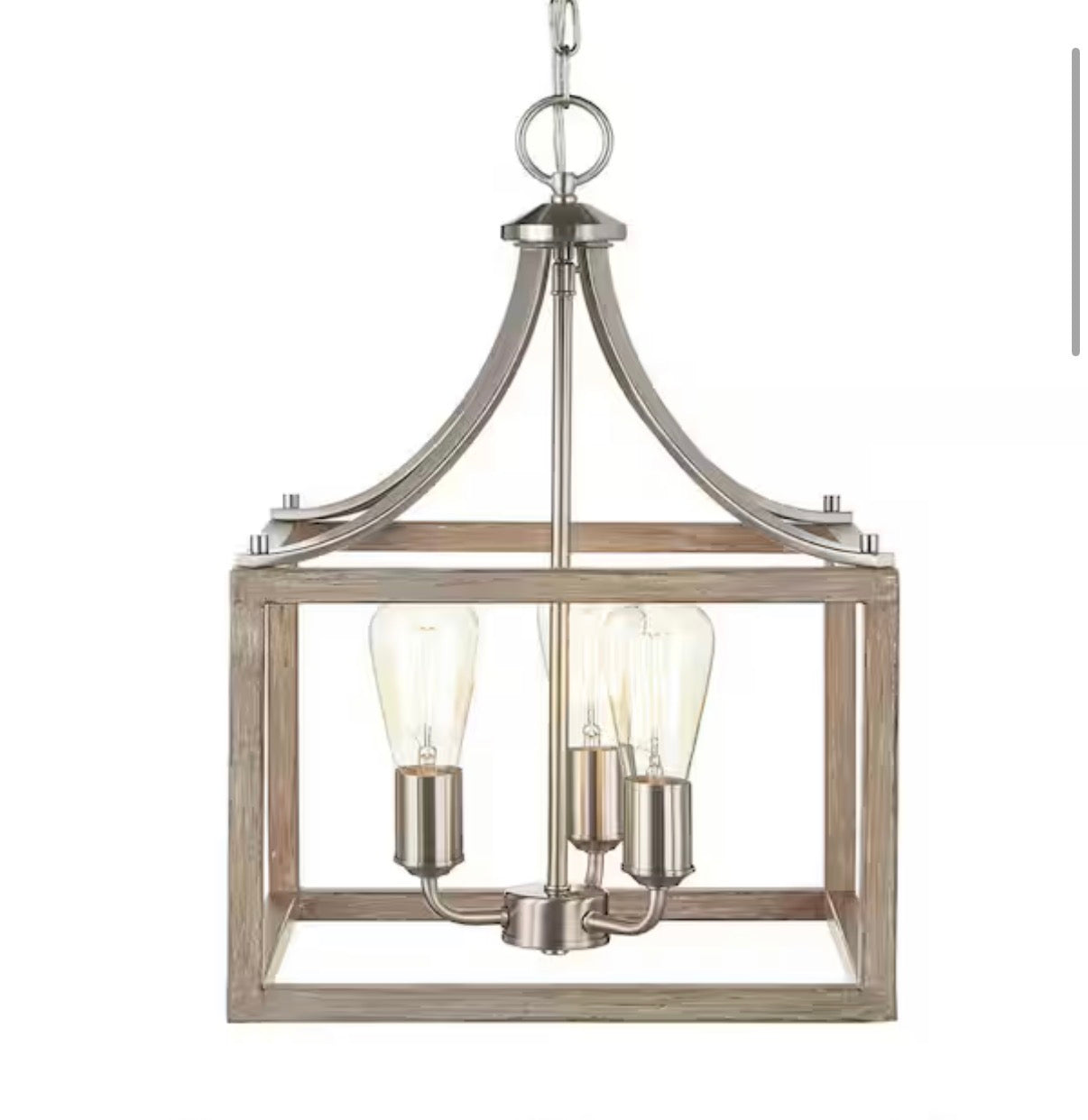 Brushed Nickel Farmhouse Square Chandelier