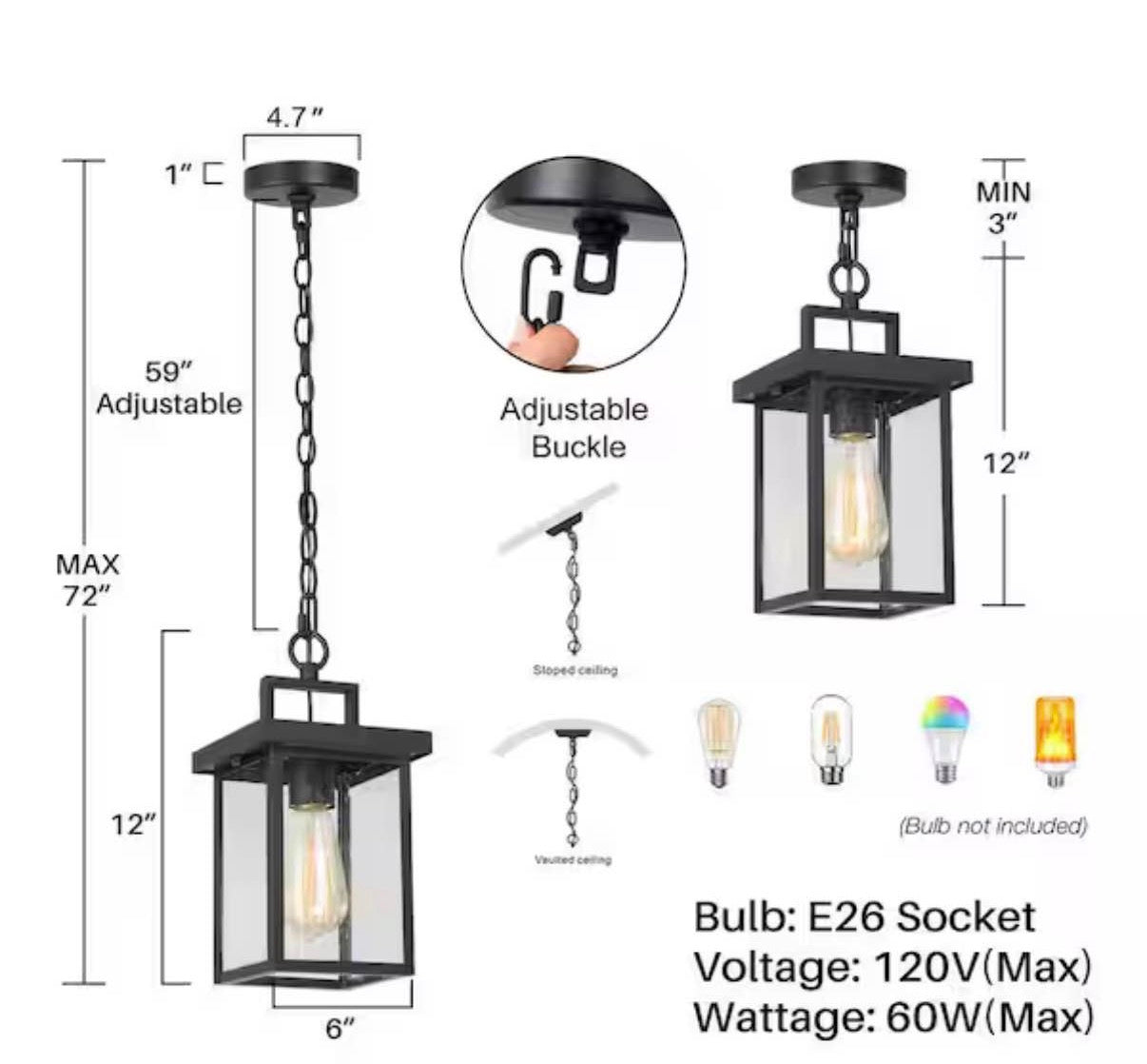 Outdoor Pendant Light for Patio