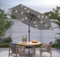 7.5 ft. Solar Lighted LED Patio Market Crank and Tilt Umbrellas