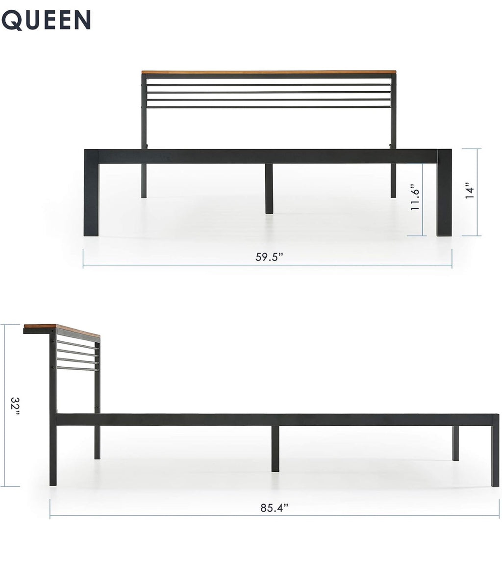 Mellow HYLLE Metal Platform Bed Queen