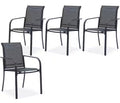 All-Weather Stackable Metal Outdoor Patio Chairs (4-Pack)
