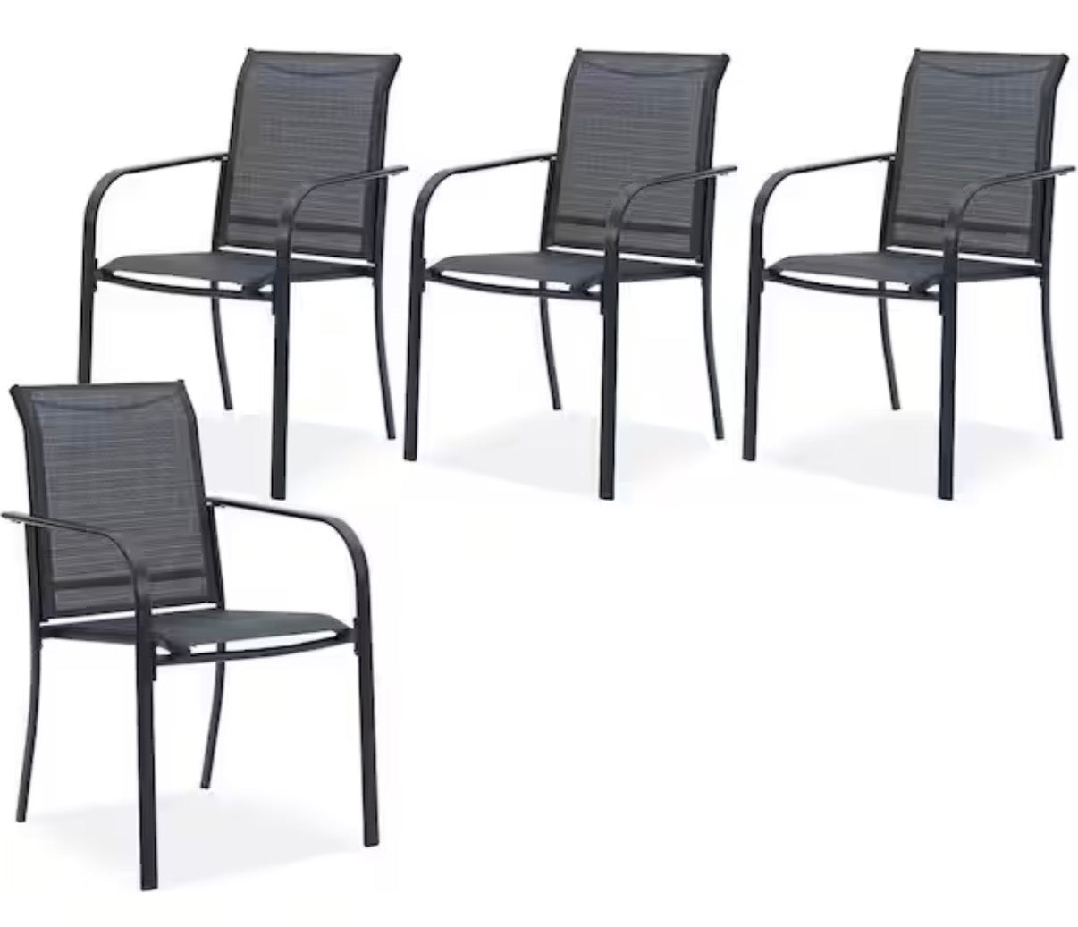 All-Weather Stackable Metal Outdoor Patio Chairs (4-Pack)