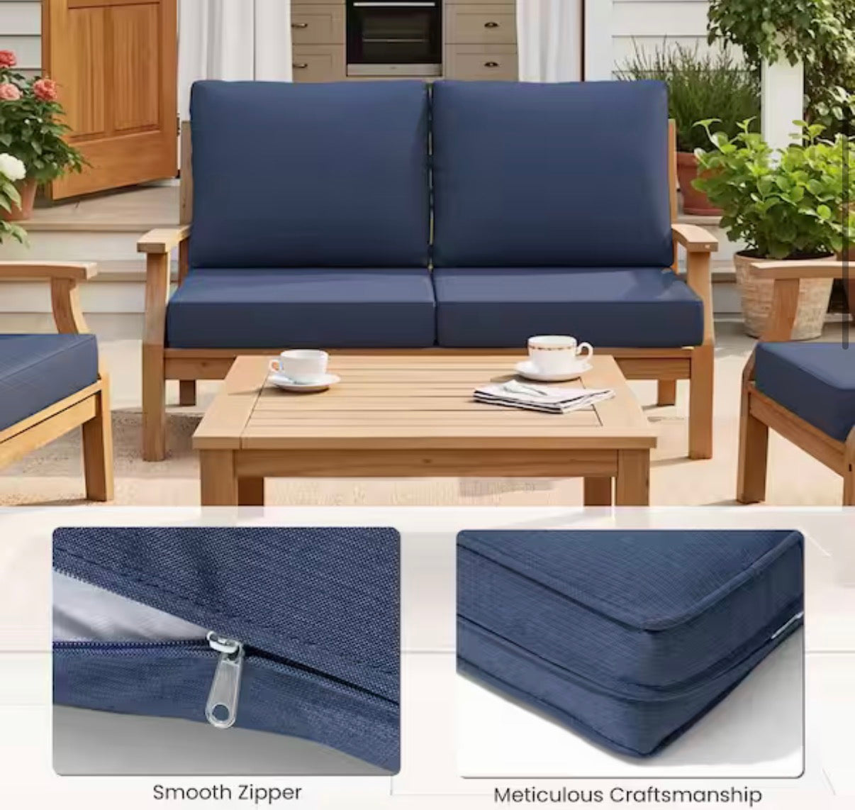 27.6 in. x 24.4 in. x 4.5 in. Patio chair Cushion
