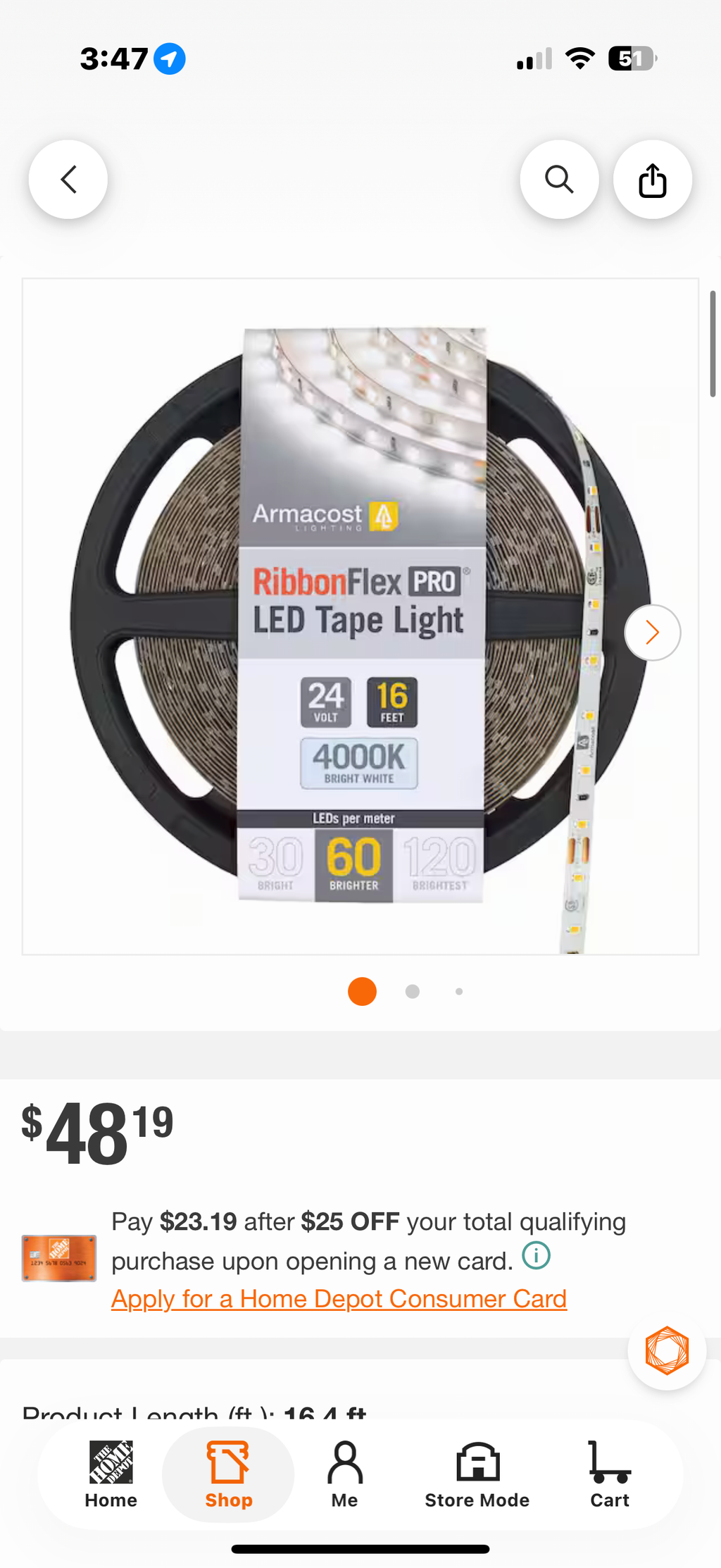 16.4 ft. LED Tape Light