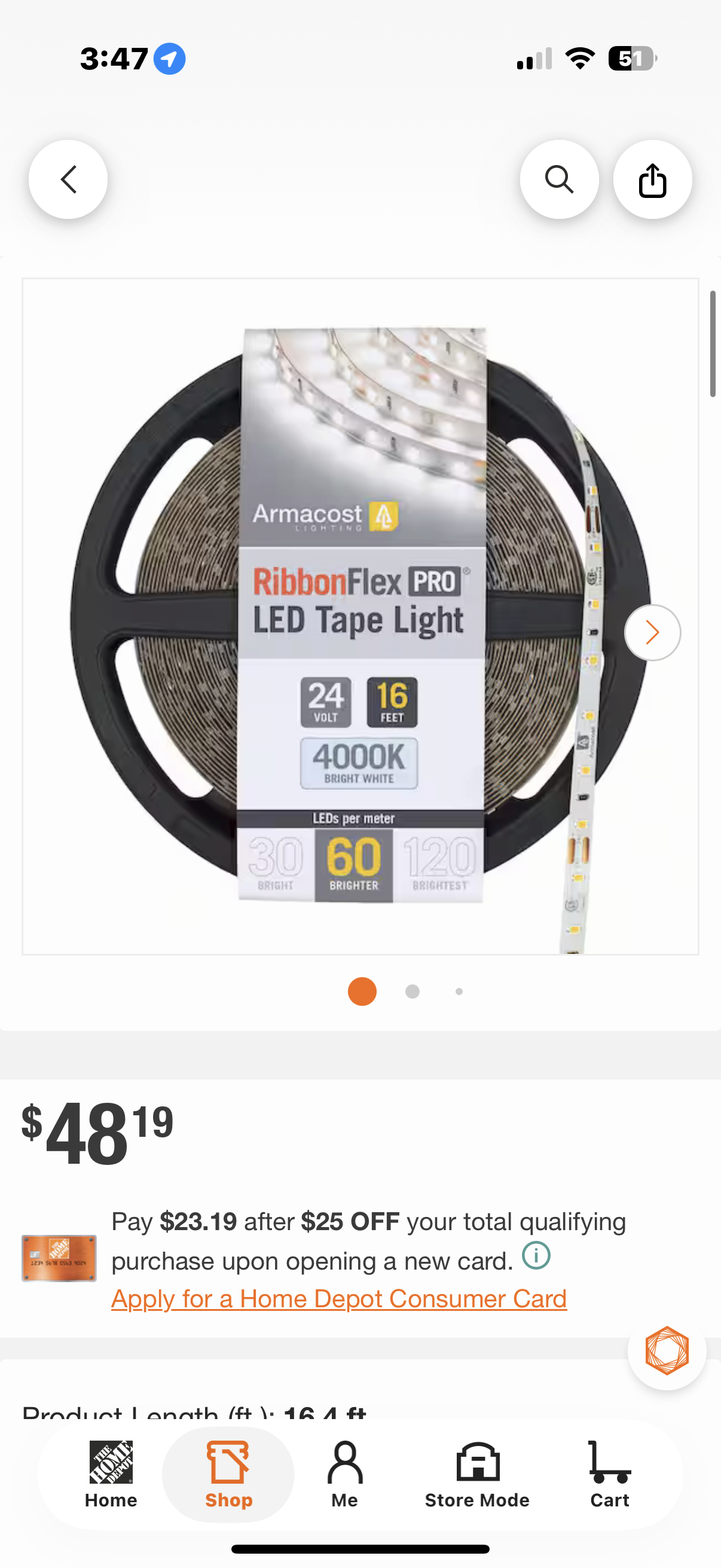 16.4 ft. LED Tape Light