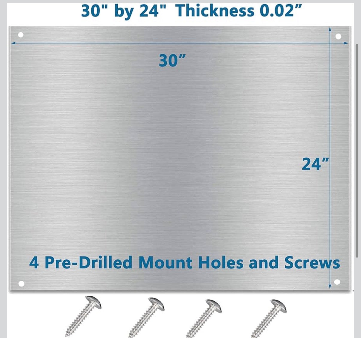 24" By 30" Stainless Steel Stove Backsplash Splatter Guard