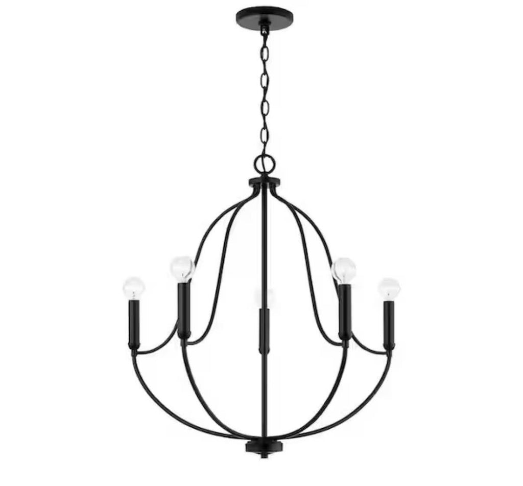Madison 5-Light Chandelier in Matte Black