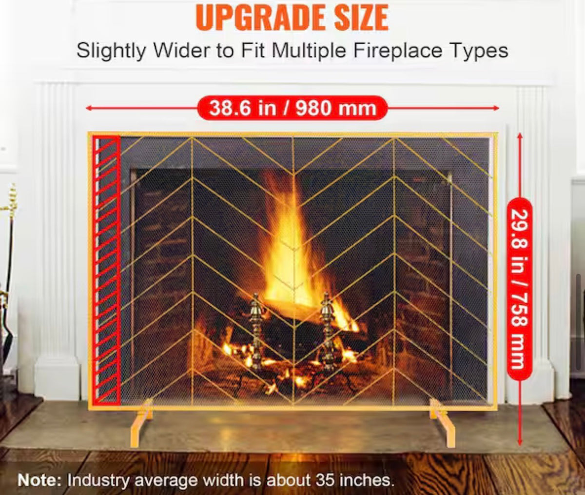 Fireplace Screen Single-Panel Guard Cover