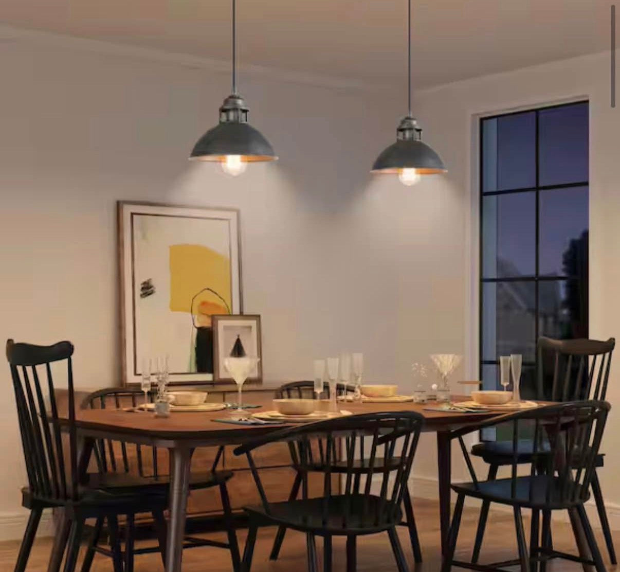 Brushed Silver and Black Island Pendant Light