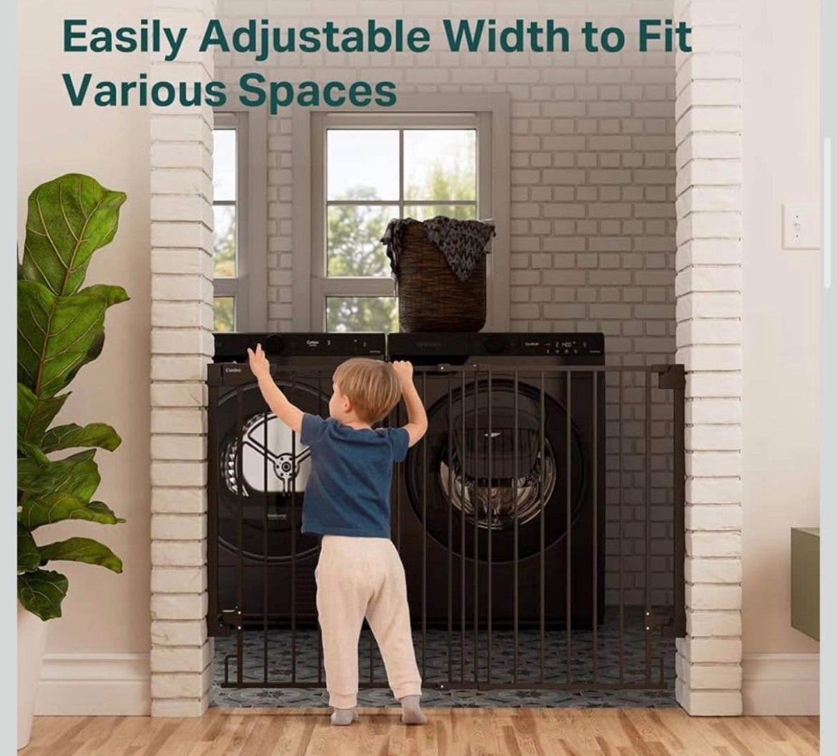 36" Extra Tall, 29.7-46" Wide Baby Gate for Stairs