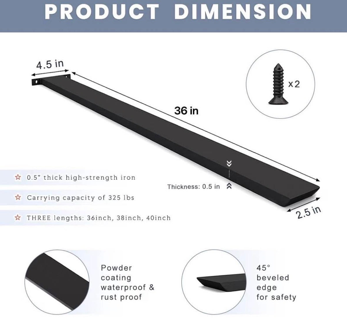 36 Inch Heavy Duty Granite Countertop Bracket