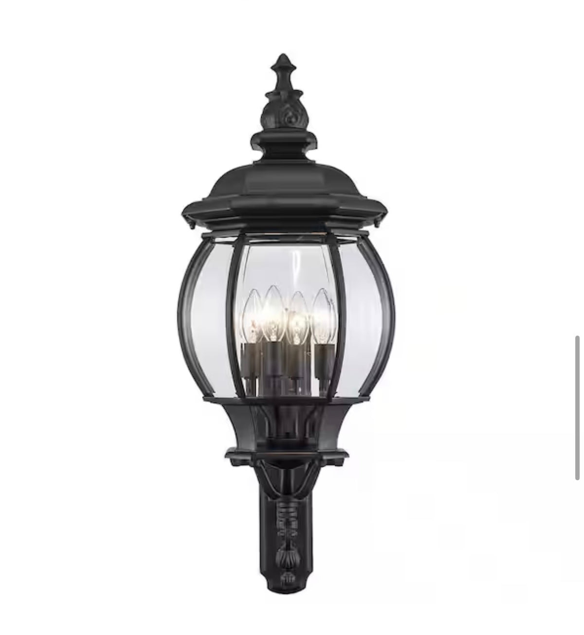 Francisco 29.5 in. 4-Light Black Coach Outdoor Wall Light