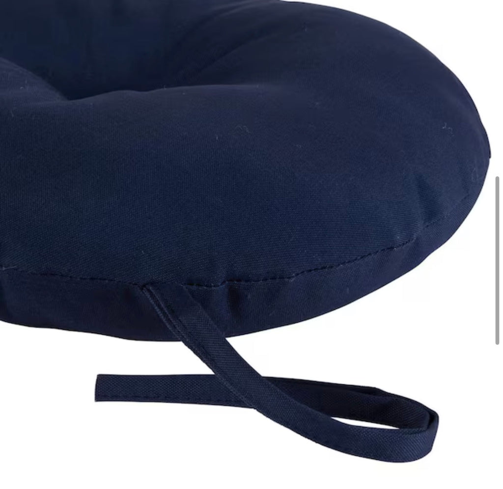 Solid Navy 15 in. Round Outdoor Seat Cushion (4-Pack)