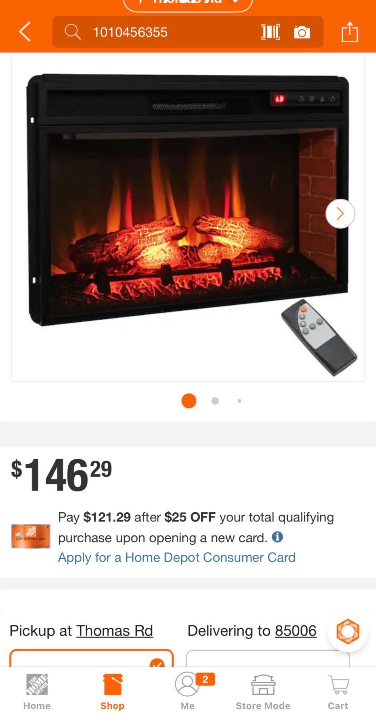 26 in. Infrared Quartz Electric Fireplace