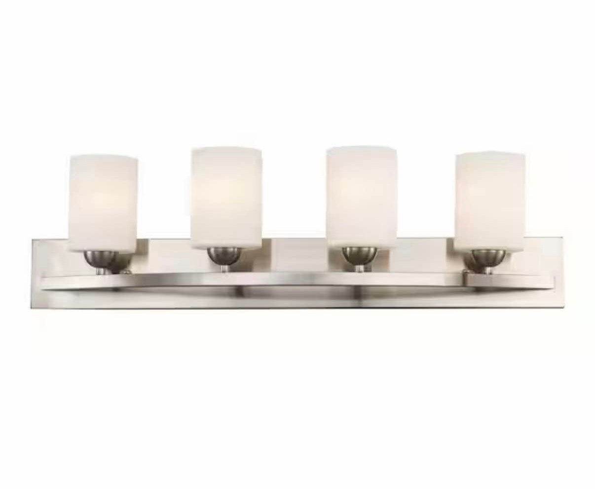 Moonlight 31 in. 4-Light Brushed Nickel Bathroom Vanity Light