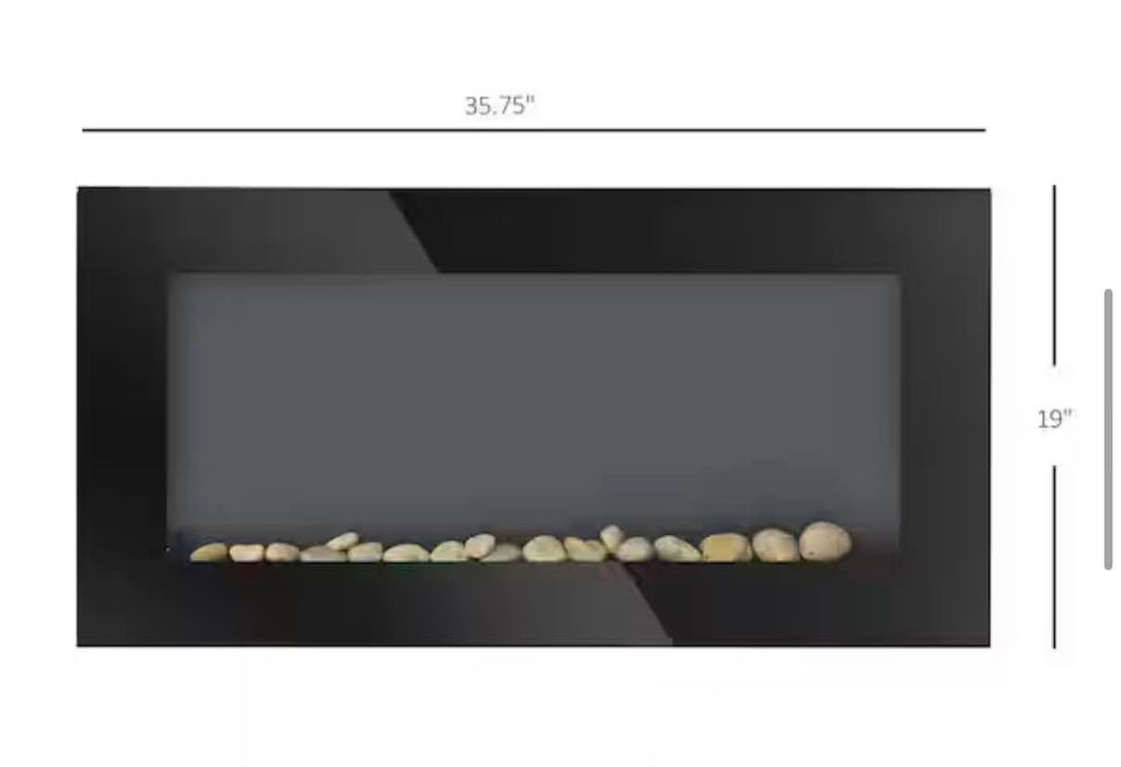 36 in. Electric Wall-Mounted Fireplace with Flame Effect