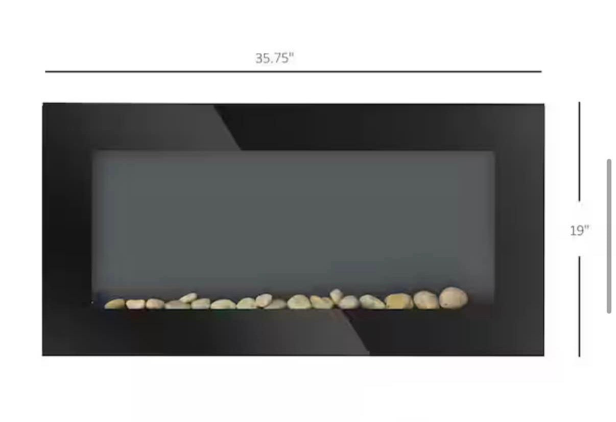 36 in. Electric Wall-Mounted Fireplace with Flame Effect