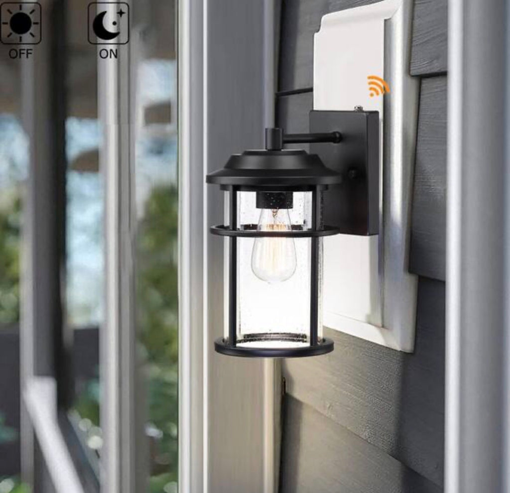 13.5 in. Black Sensing Dusk to Dawn Outdoor Wall Light