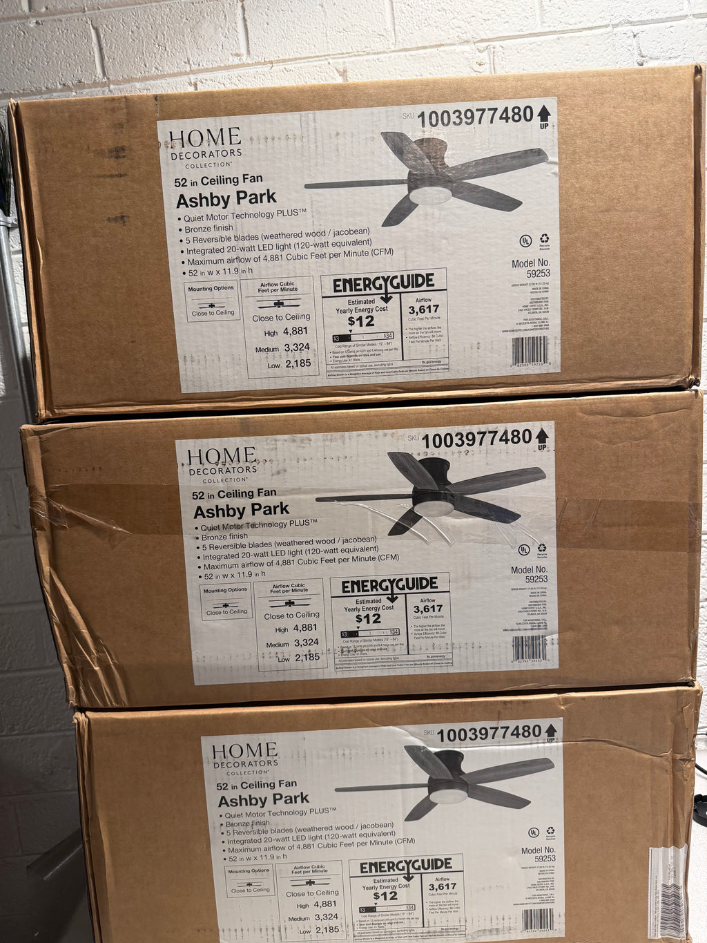 Ashby Park 52 in. Ceiling Fan with Light