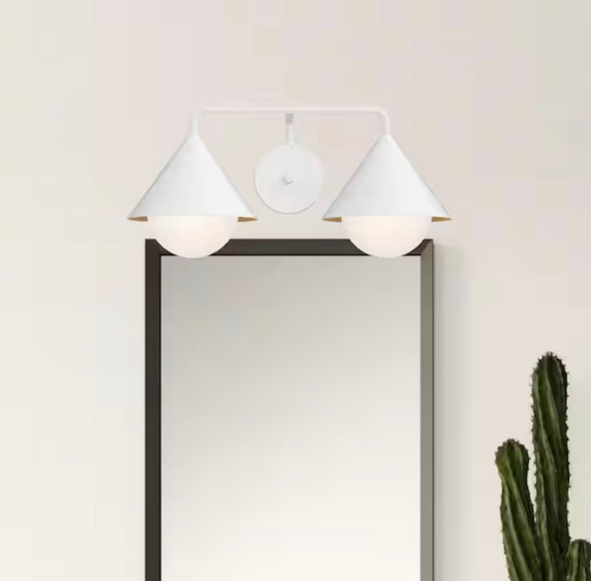 Remy 21-in 2 Light 60-Watt White/Opal Glass Vanity Light
