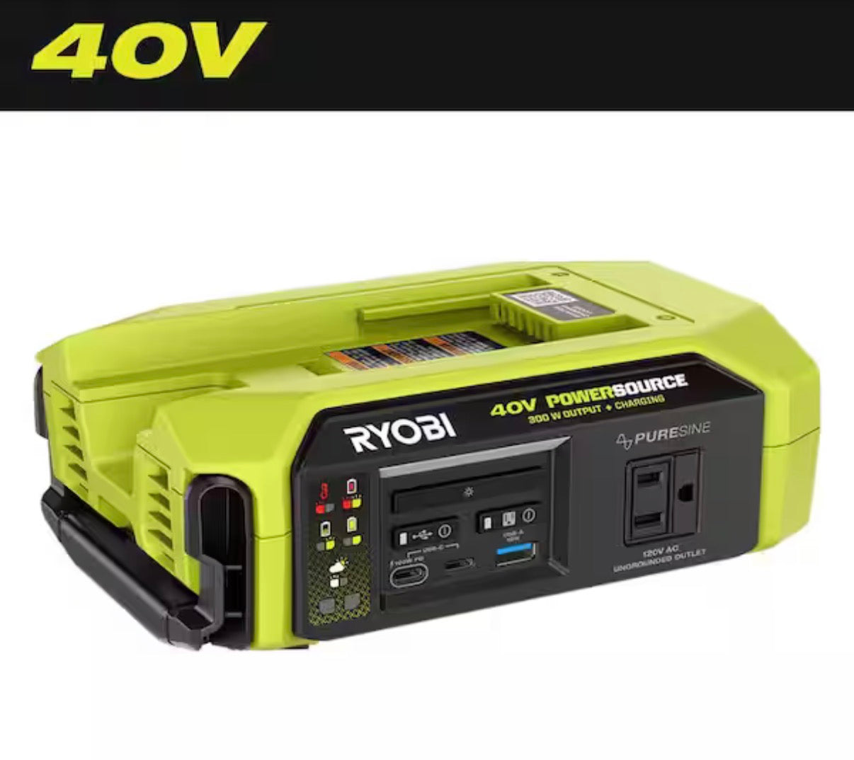 40V 300-Watt Portable Battery Inverter Power Source (Tool Only)