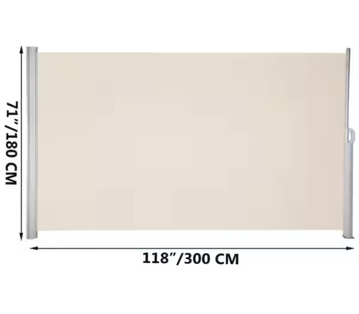 118 in. x 71 in. Retractable Side Awning Patio Screen Room Divider