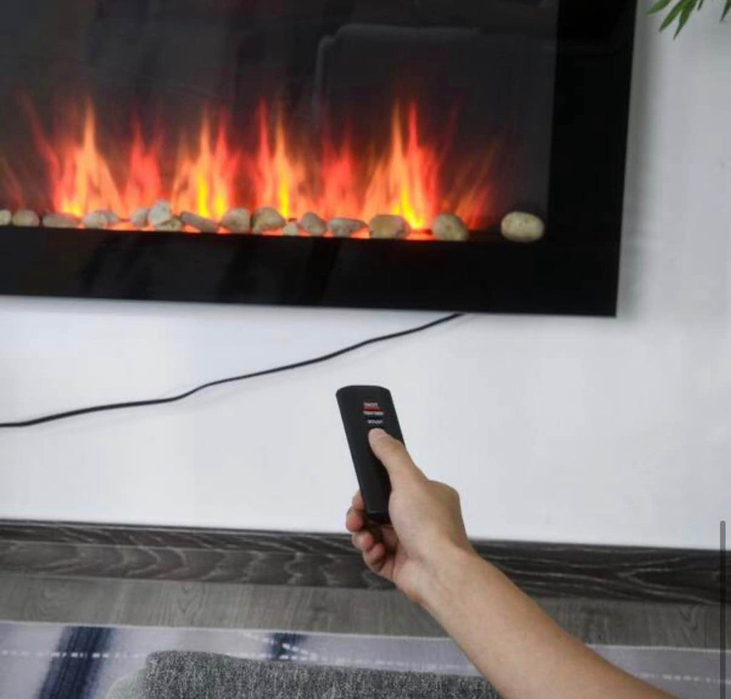 36 in. Electric Wall-Mounted Fireplace with Flame Effect