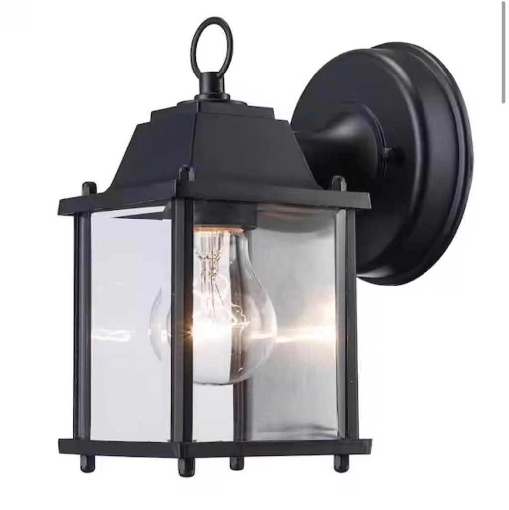 Patrician 1-Light Black Outdoor Wall Light