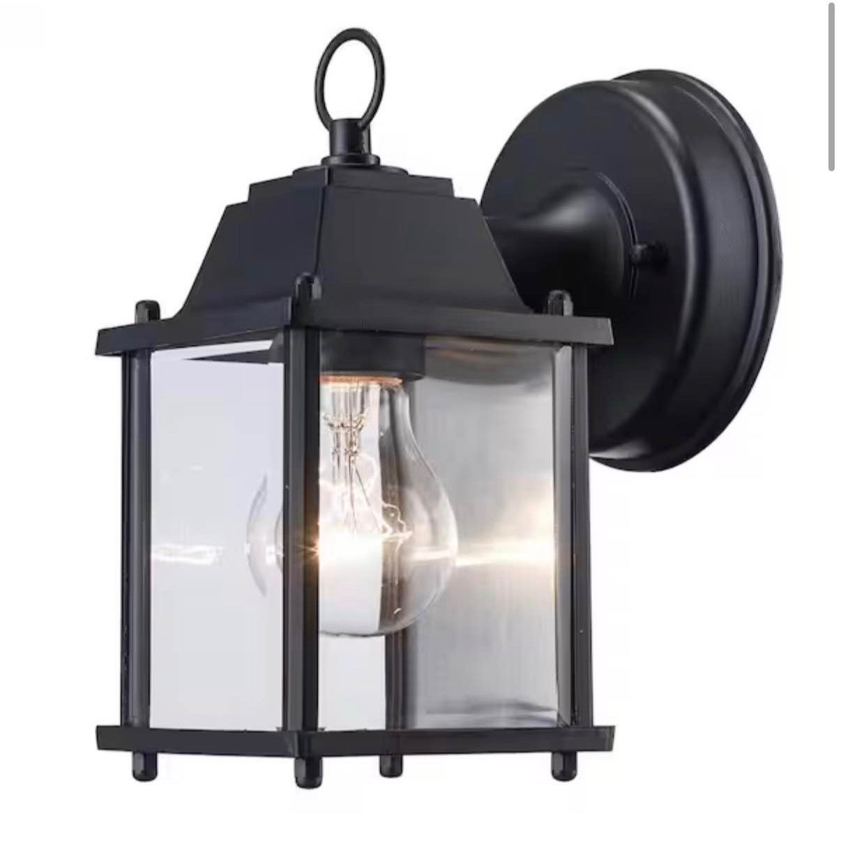 Patrician 1-Light Black Outdoor Wall Light