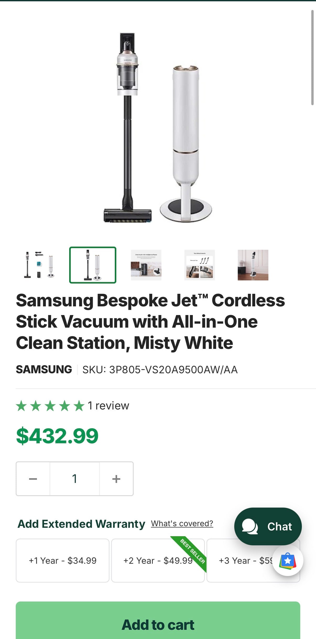 Samsung Bespoke Jet Cordless Stick Vacuum (used)