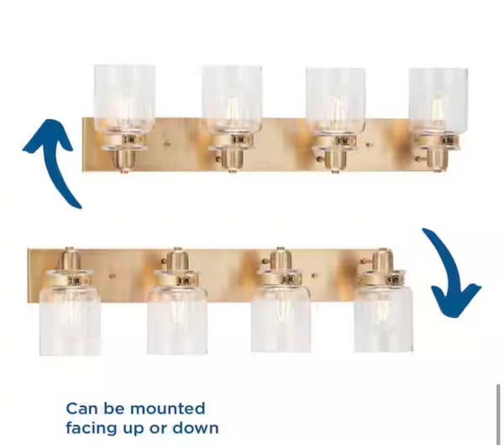 Calhoun Collection 4-Light Gold Vintage Brass vanity light