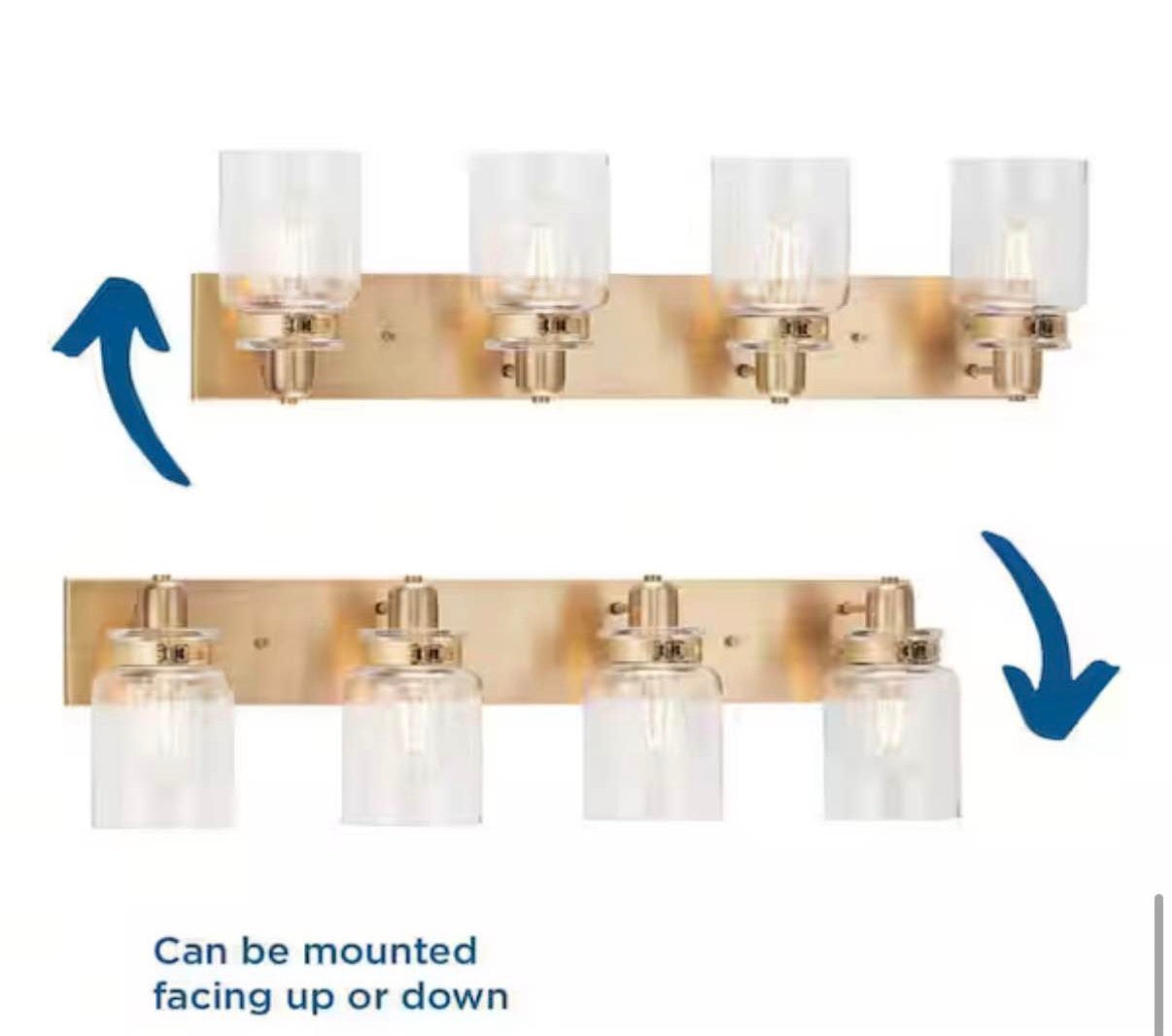 Calhoun Collection 4-Light Gold Vintage Brass vanity light