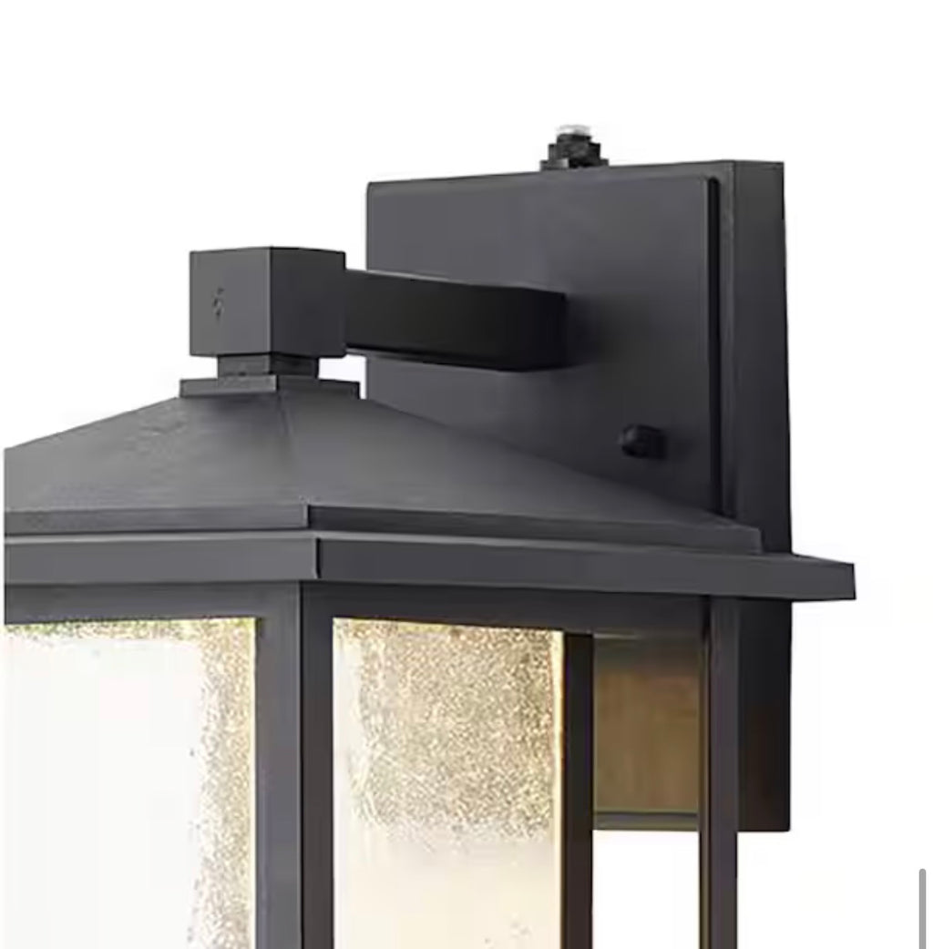 Mauvo Canyon 15.5 in. Black Dusk to Dawn LED Outdoor Wall Light