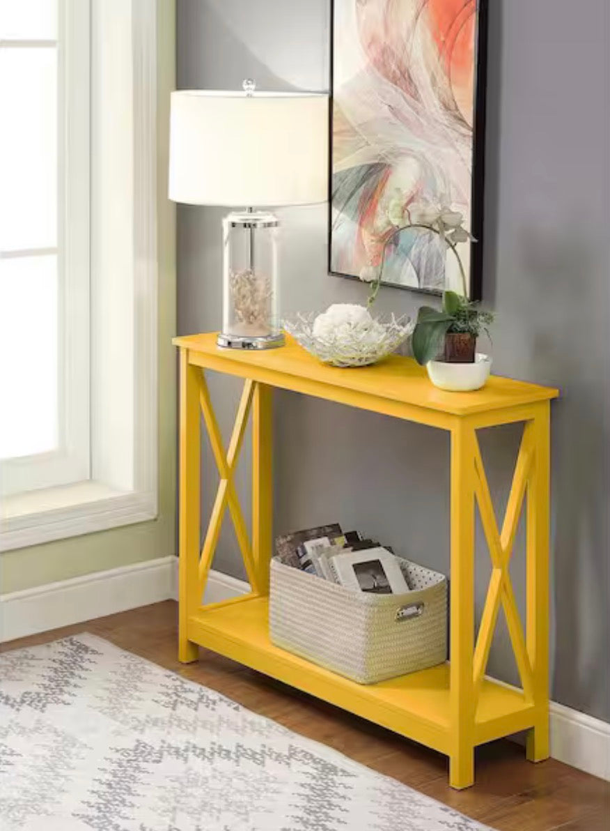 Oxford Yellow Rectangle Wood Console Table