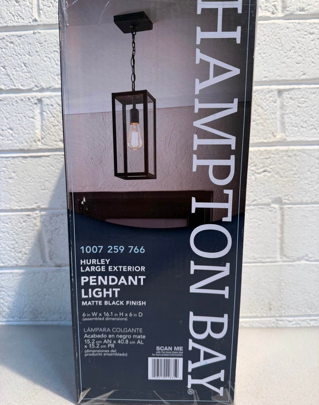 78 inches Modern Matte Black Outdoor Hanging Light Pendant