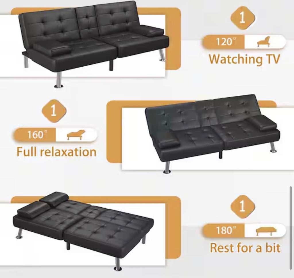 65 in. Convertible Sofa Bed Love Seat ( used )