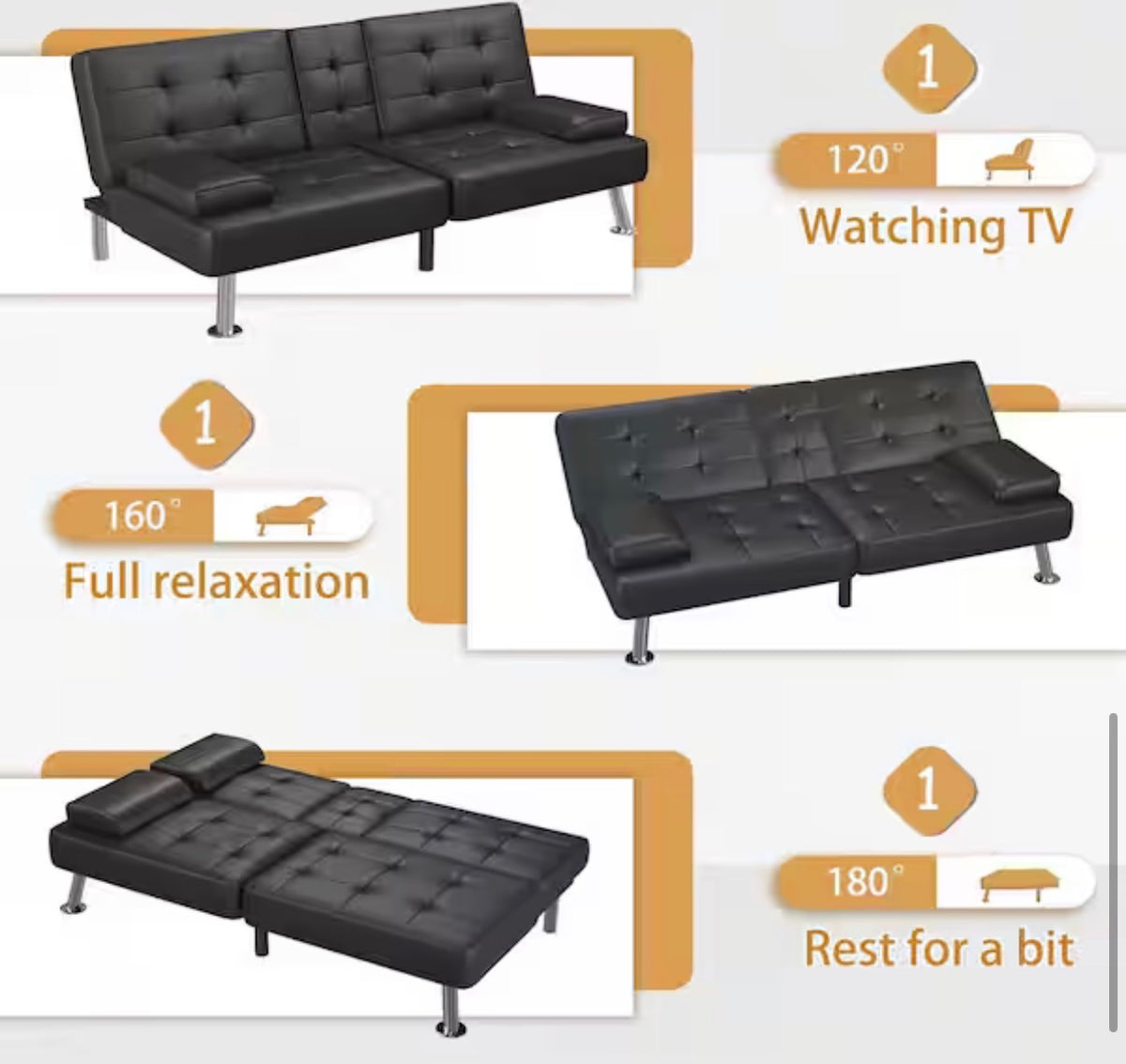 65 in. Convertible Sofa Bed Love Seat ( used )