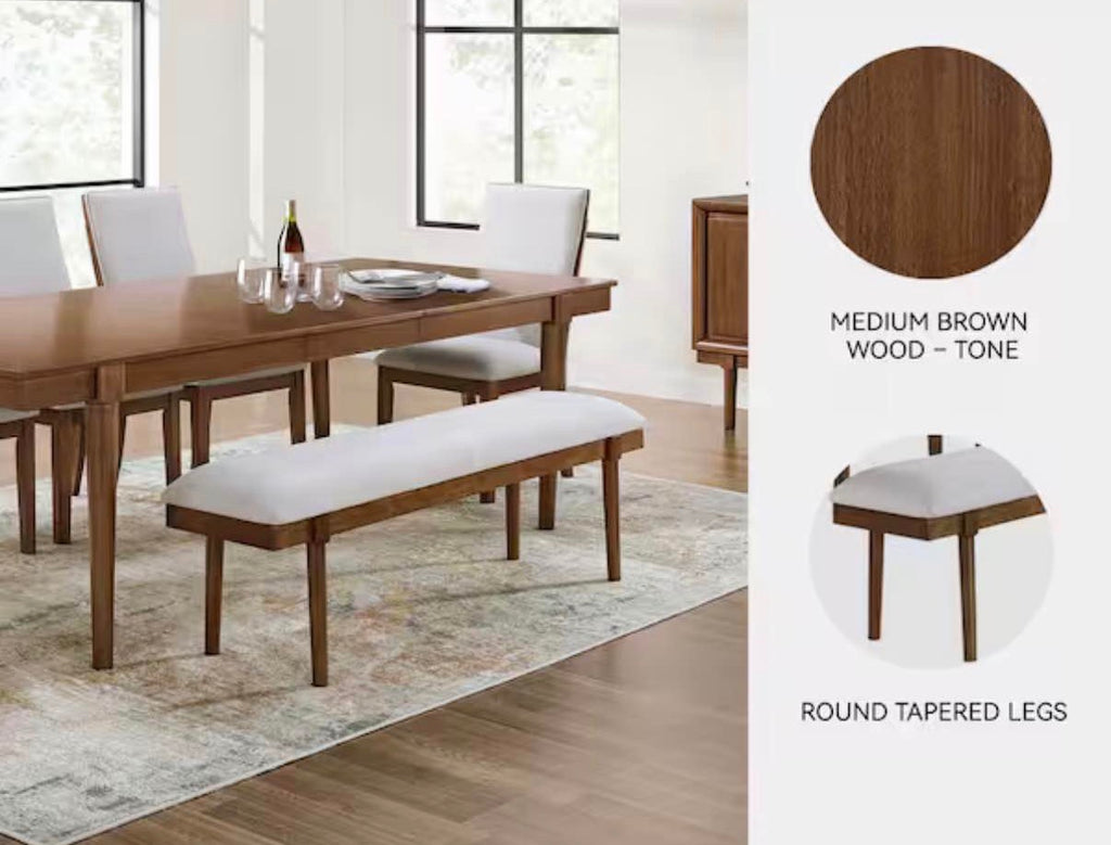 Lyncott Gray/Brown Dining Table Bench Backless