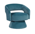 Laurie Dark Teal Velvet Upholstery Swivel Arm Chair