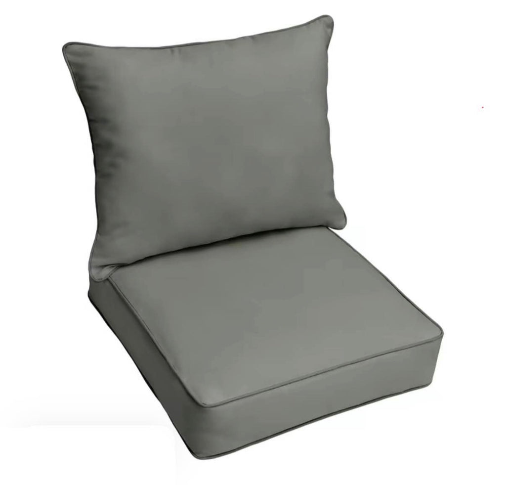 24 in. x 24 in. x 5 in. Outdoor chair cushions in light grey