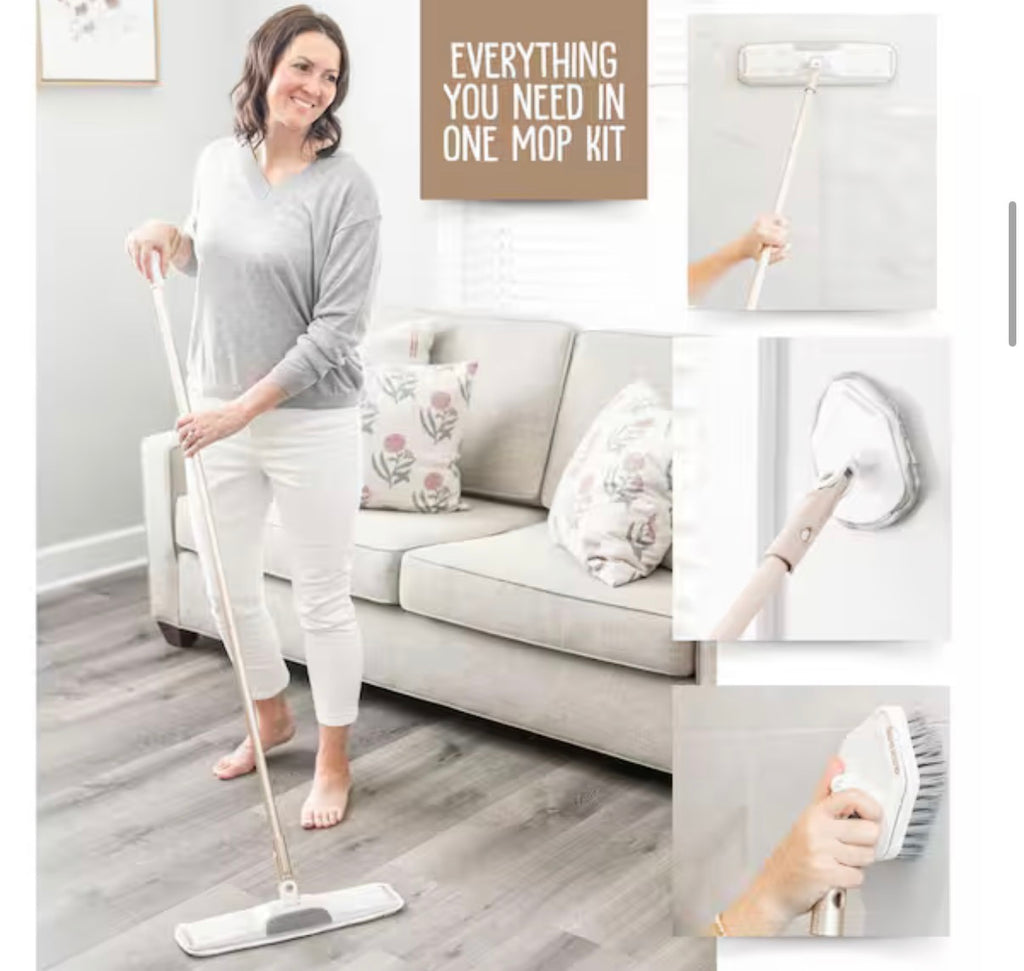 All-in-One Multi-Action Microfiber Flat Mop Kit