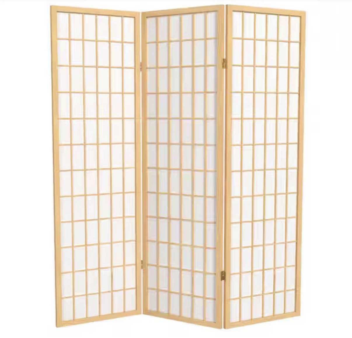 5 ft. Natural 3-Panel Room Divider