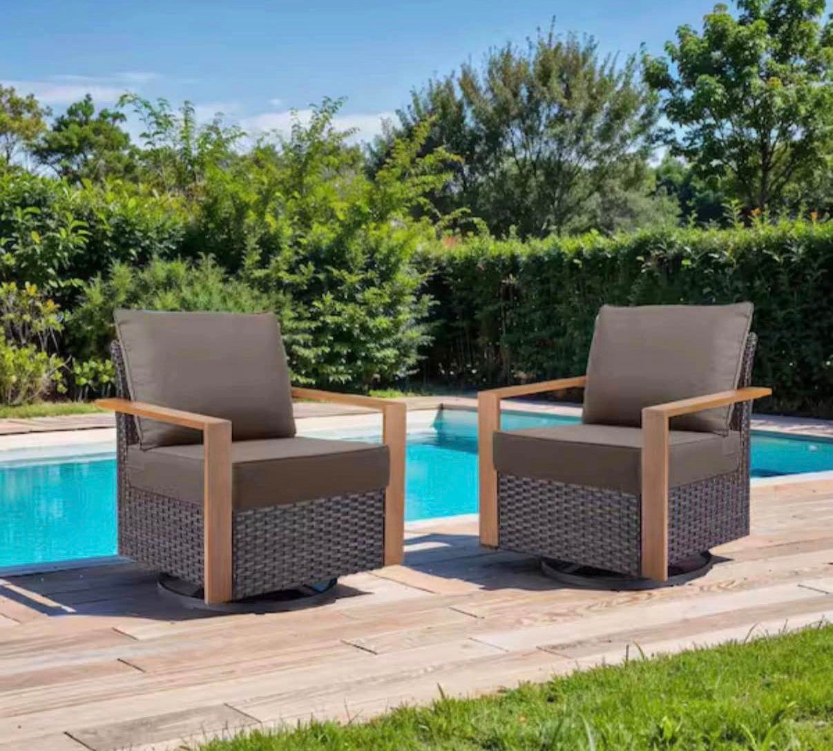 22 in. x 24 in. x 6 in. Outdoor Cushion Set in Gray