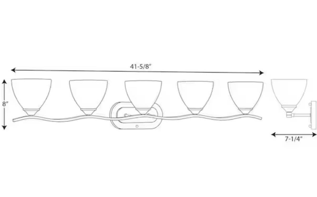 Laird Collection 41-5/8 in. 5-Light Brushed Nickel  vanity light
