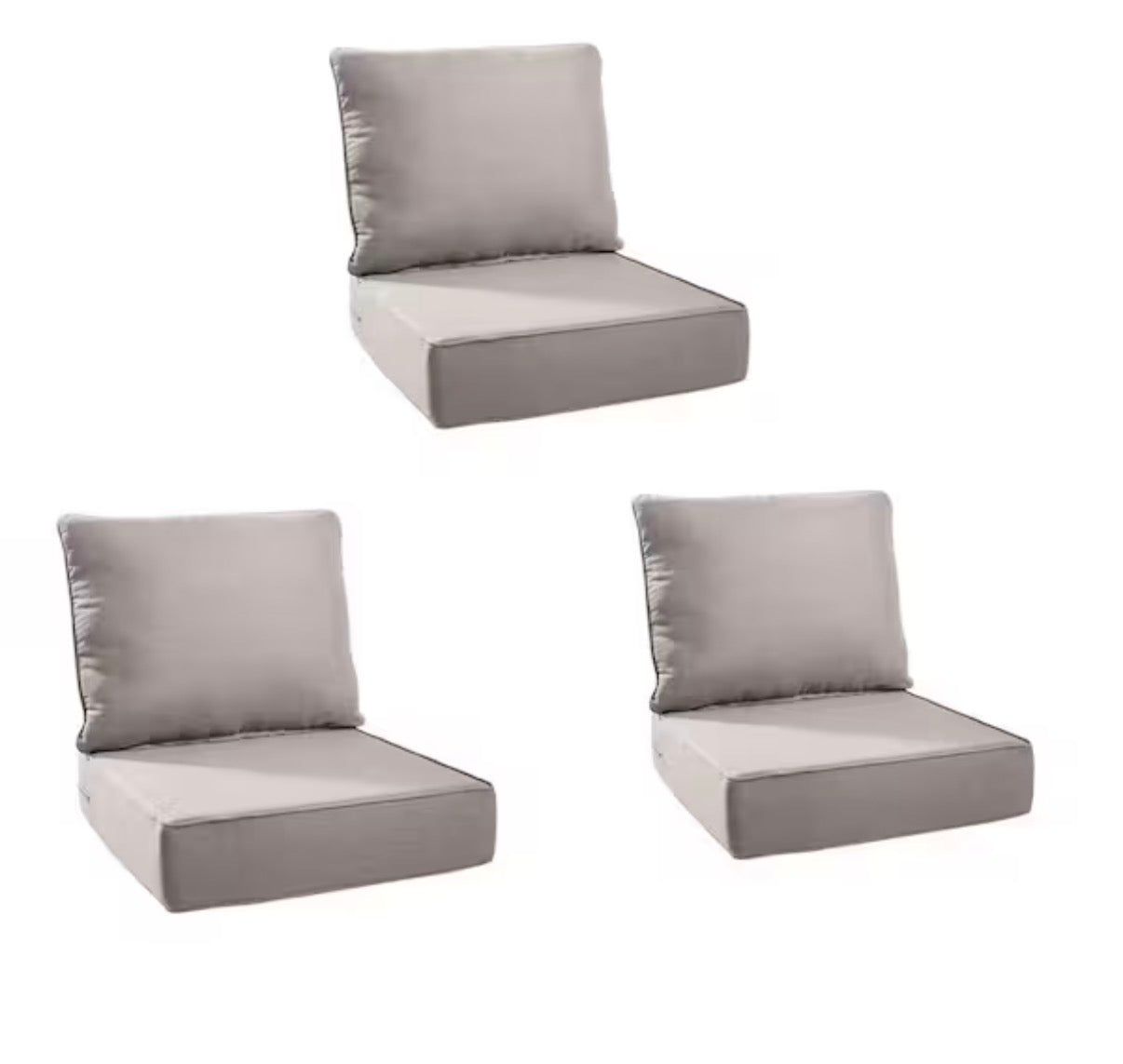 24 in. x 24 in. x 6 in Outdoor Cushion   Beige (3-Set)