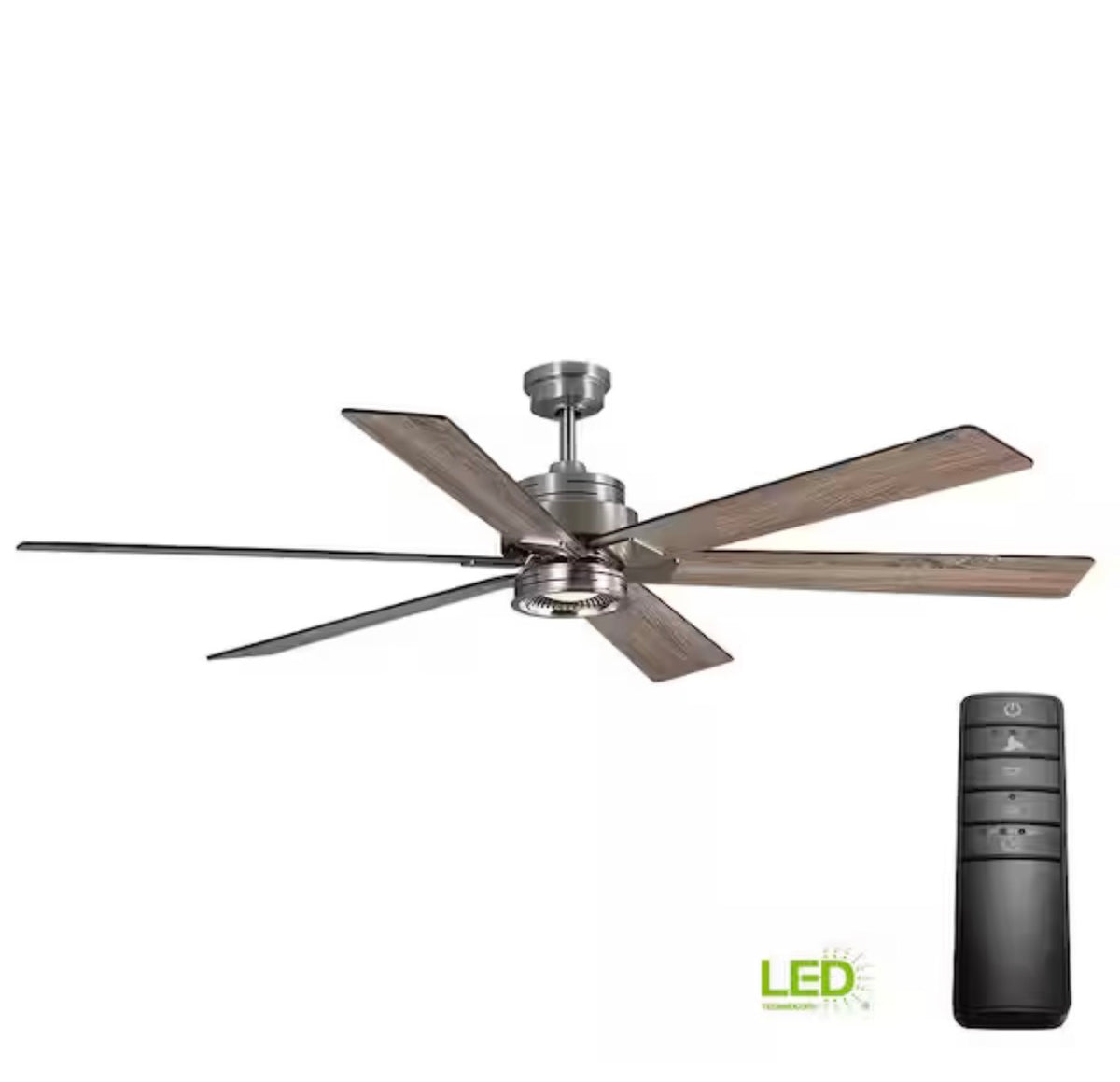Statewood 70 in. Indoor LED Brushed Nickel Ceiling Fan with Light Kit