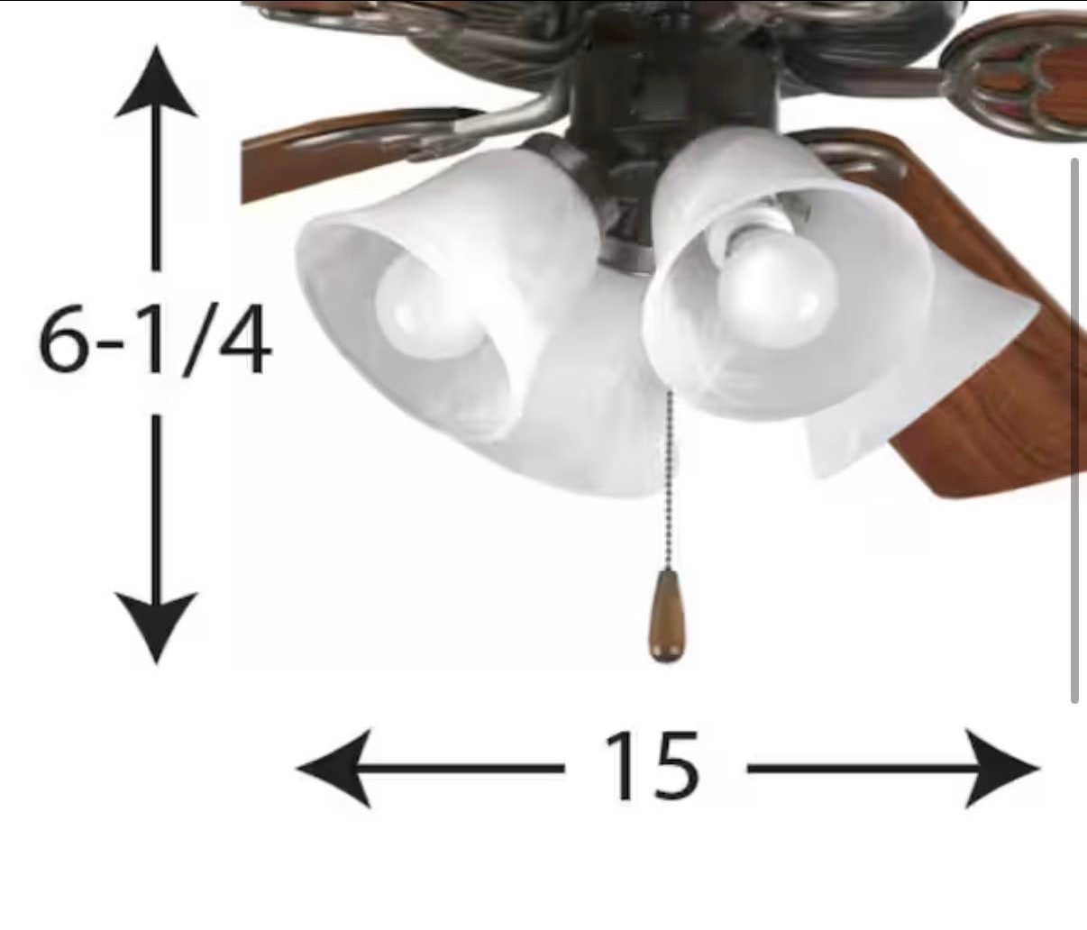 4-Light Antique Bronze Ceiling Fan Light Kit