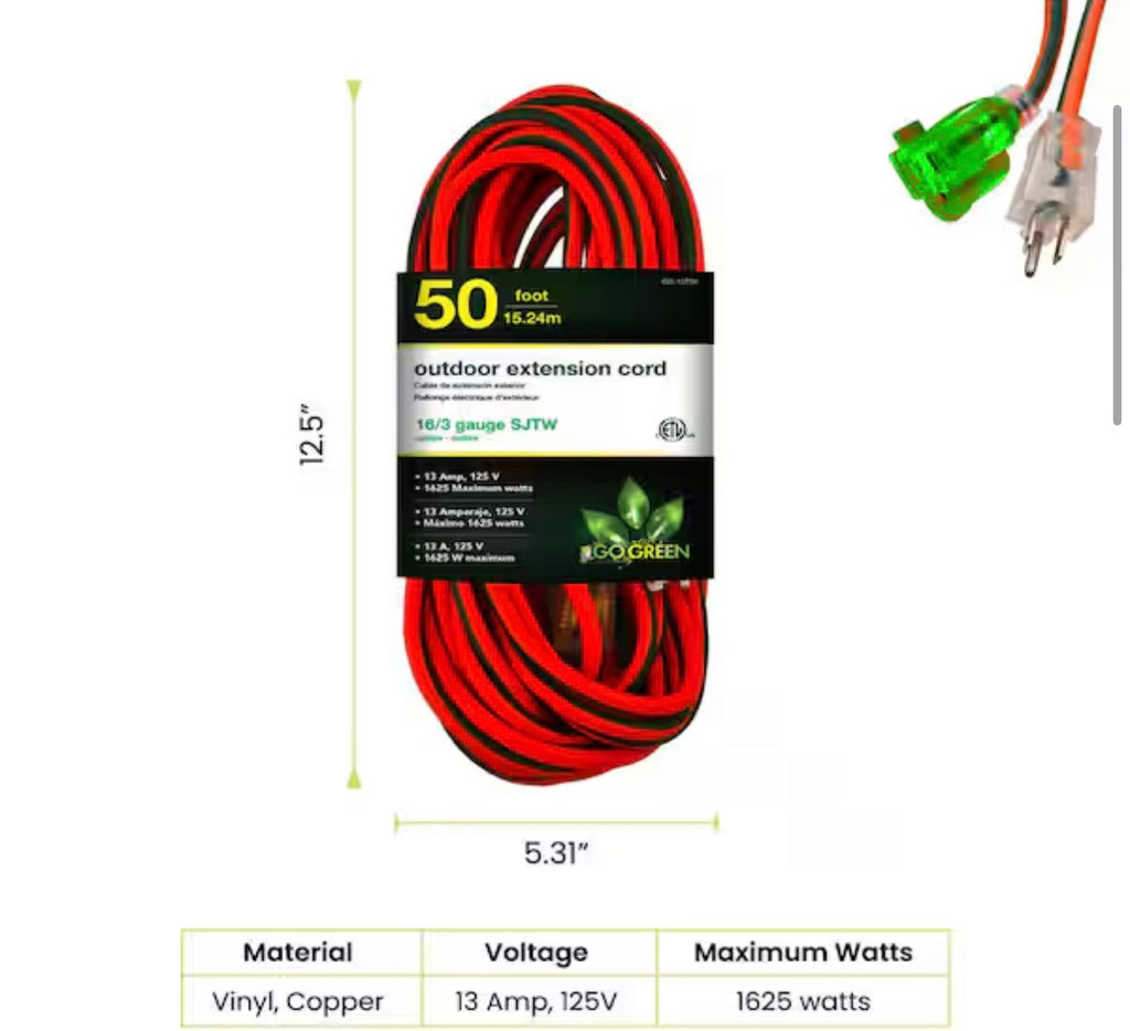 50 ft. Outdoor Extension Cord
